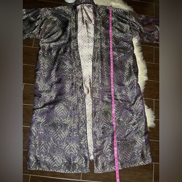 Purple and Gold open front long length Kimono L/XL - Picture 5 of 6